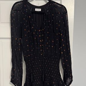 Black dress with ruching